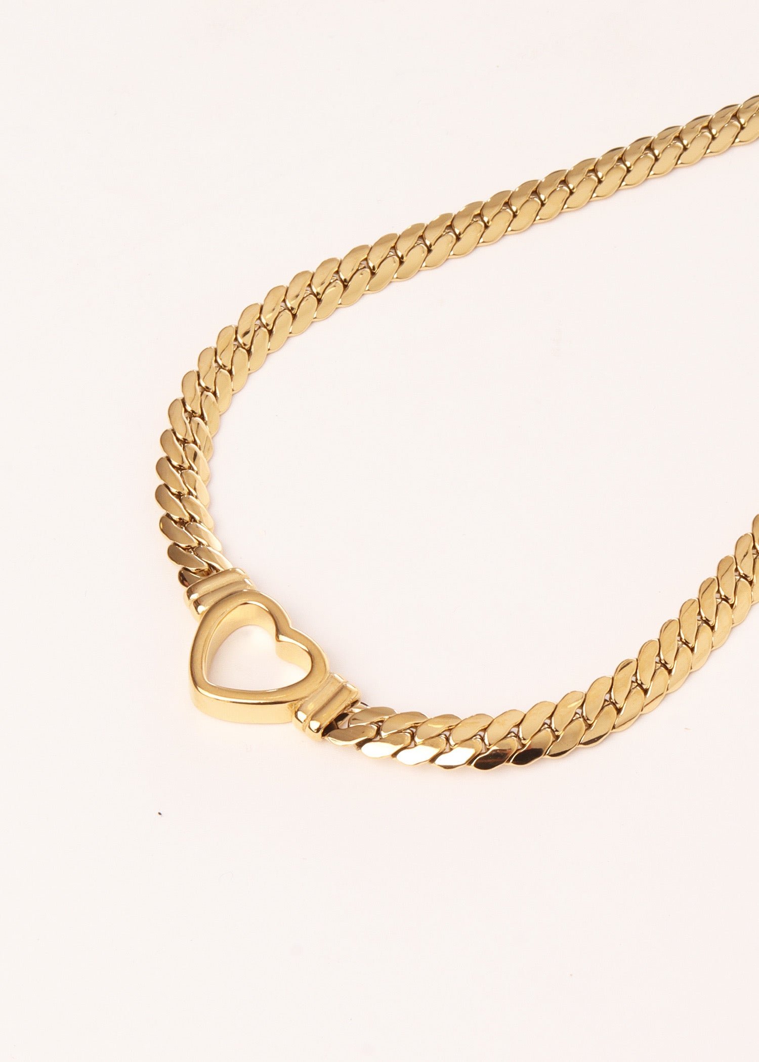 Heart Chain Necklace Gold